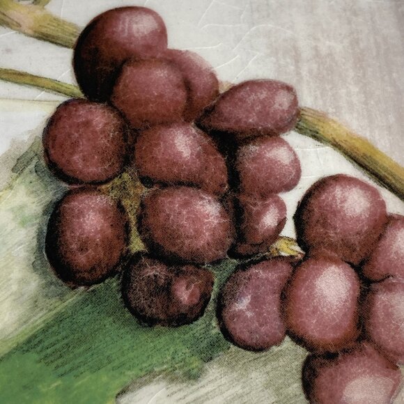 Crate & Barrel Cheese Plate Grapes Grape Bundle Wedge Serving Dish Ceramic Italy - Picture 11 of 14